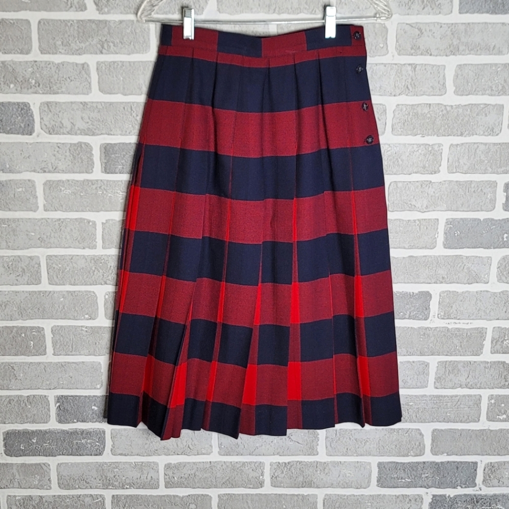 David Brooks Ltd Plaid 100% Wool Vintage Made in USA Women's Skirt Size 8P